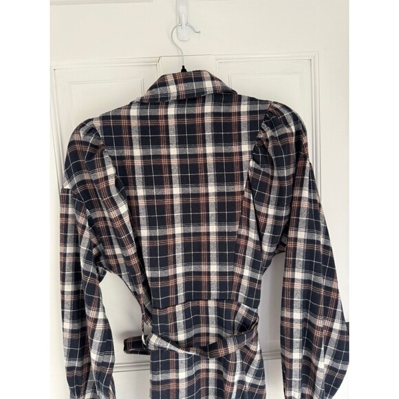 Plaid Long Sleeve Button Down Dress - Picture 6 of 9